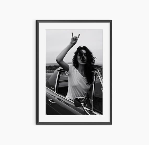 Rock And Roll Wall Art Photography Prints Fashion Sign Of The Horns Black White Museum Quality Poster