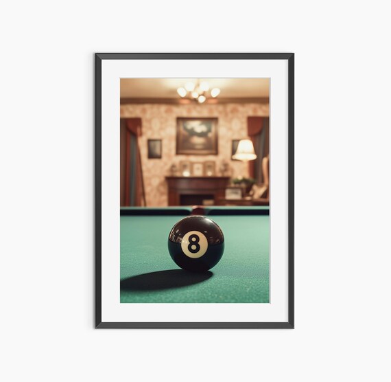 Billiards Poster Photography Prints 8 Ball Eight Wall Art Magic Museum Quality