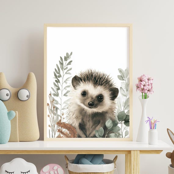 Hedgehog Nursery Wall Art Baby Gift Kids Room Decor Print Multiple Sizes Including A3 A4 11x14 16x20