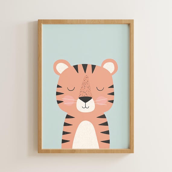 Playful Tiger Nursery Print For Kids Room