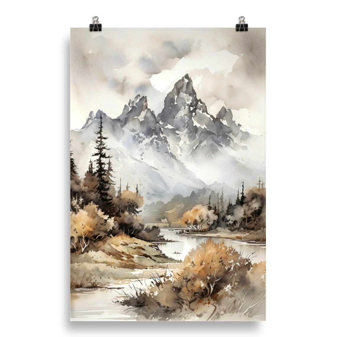 Grand Tetons National Park Mountain Landscape Art Print - Image 5