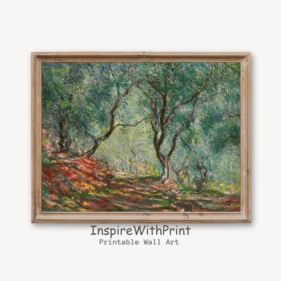Impressionist Olive Grove Pathway Vintage Landscape Painting Poster