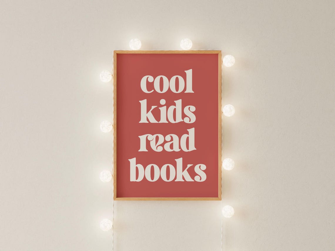 Cool Kids Read Books Retro Typography Mustard Yellow Room Wall Art - Image 4