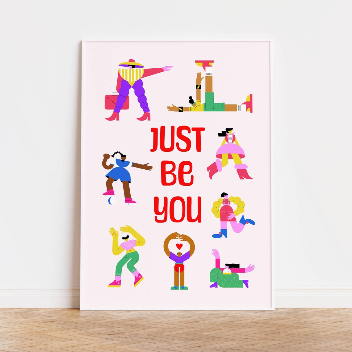 Just Be You Colorful Dancers Self Love Empowerment Art Poster - Image 2