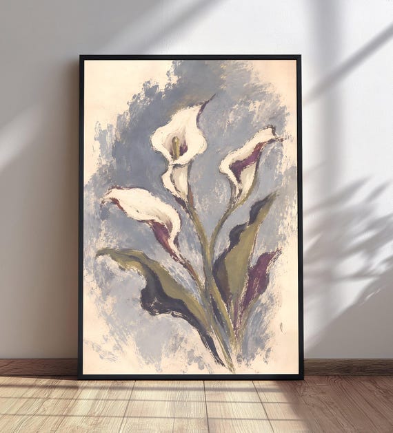 Calla Lily Wall Art Impressionist Flower Painting Floral Home Decor Botanical Print