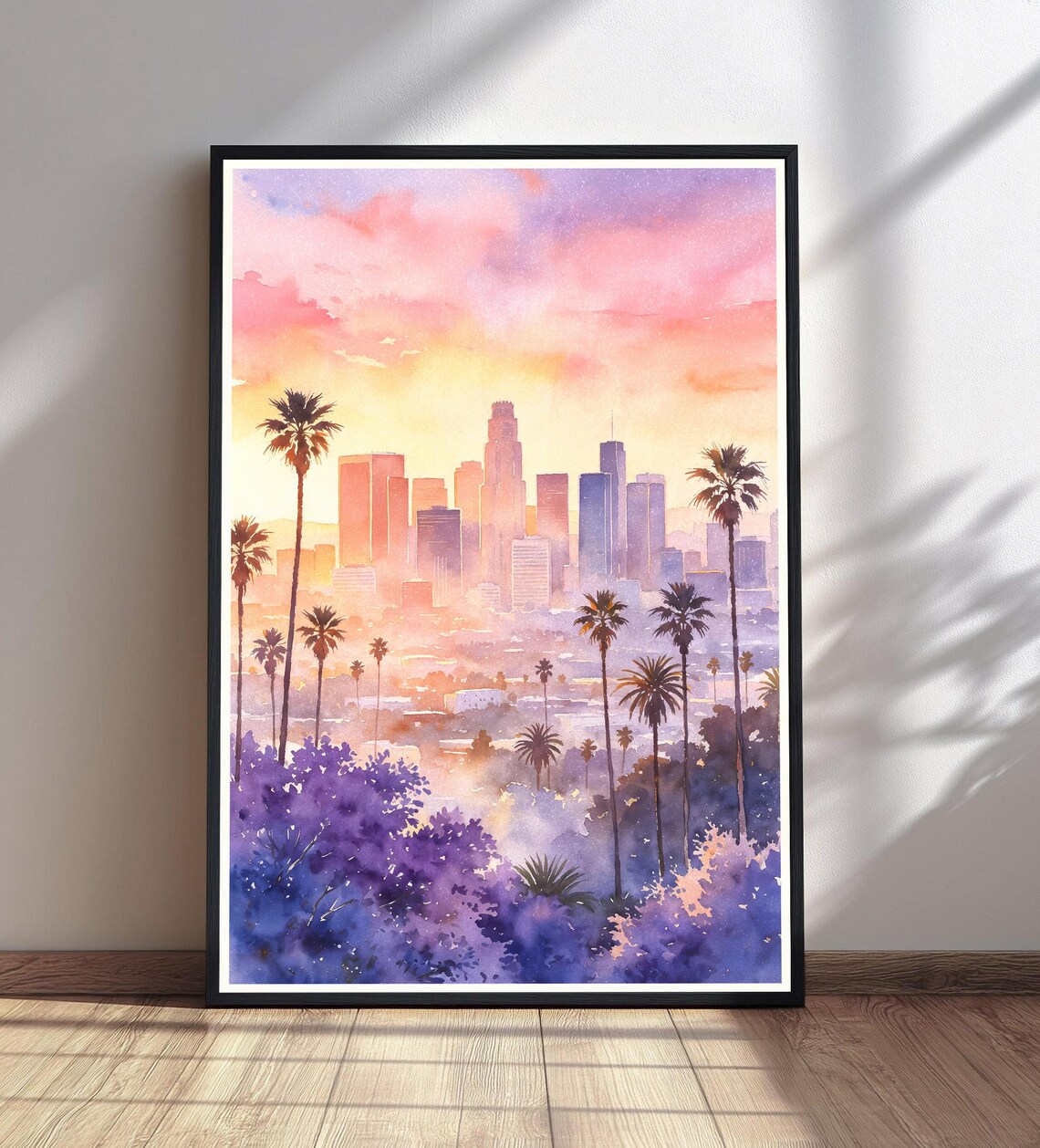 Cityscape Watercolor City Skyline Art Print