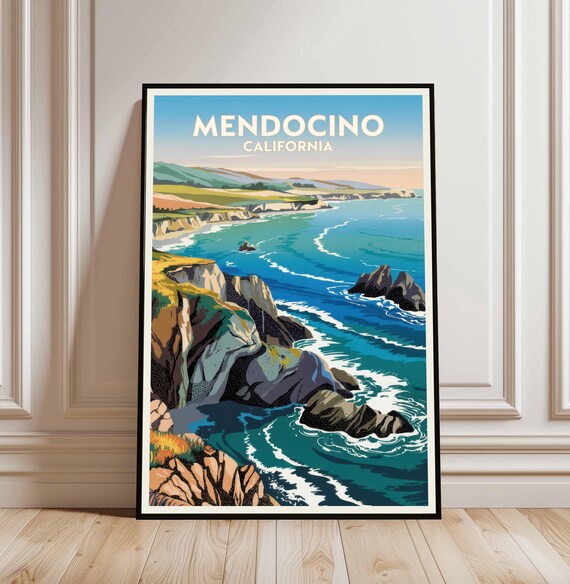 Mendocino California Travel Poster