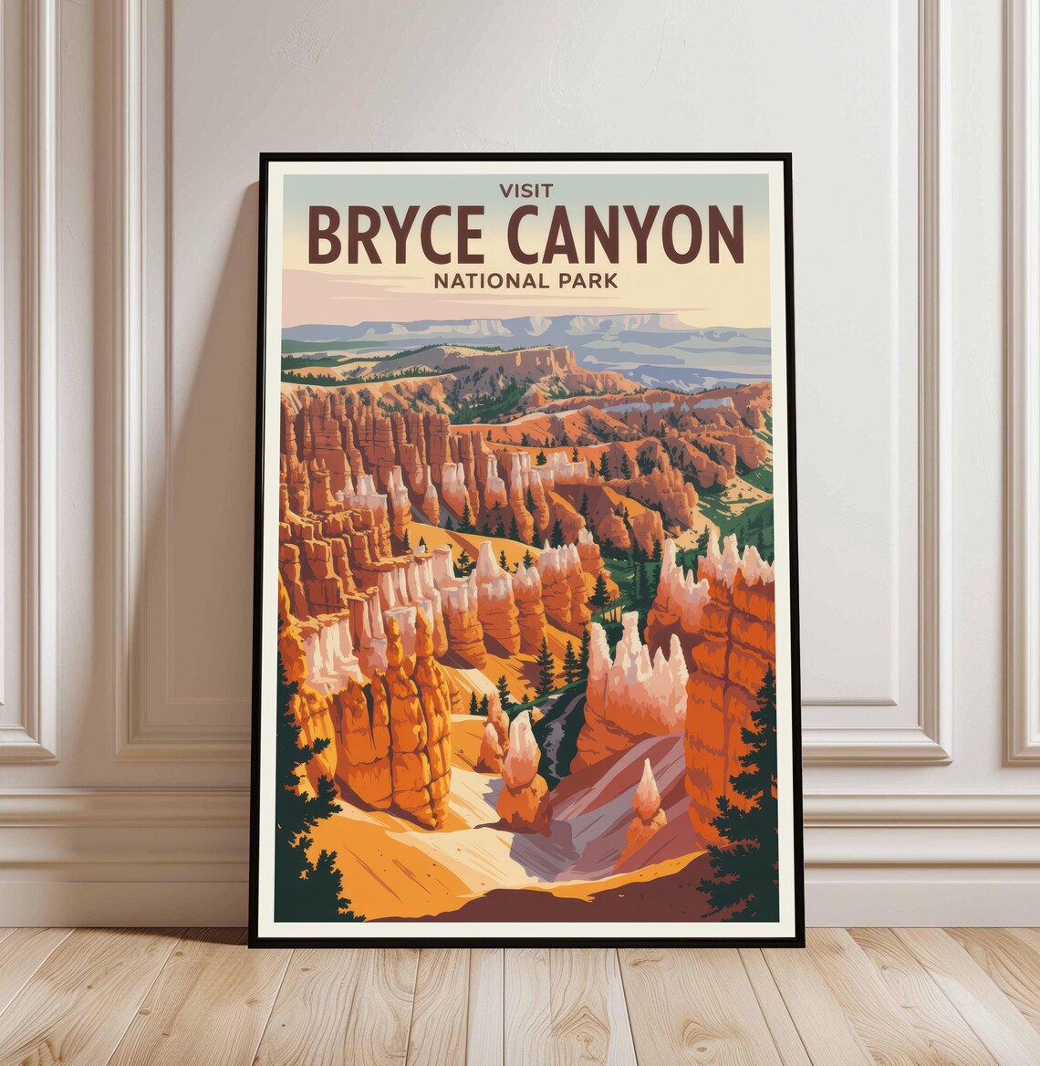 Bryce Canyon National Park Utah Hoodoos Vintage Travel Poster