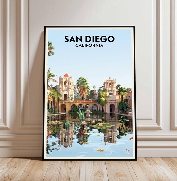San Diego California Balboa Park Spanish Colonial Travel Poster
