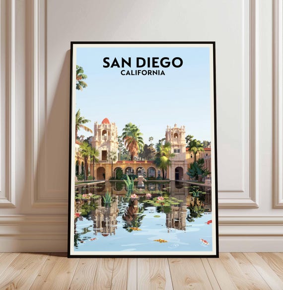 San Diego Travel Print United States California Poster Home Decor Gift Or Canvas