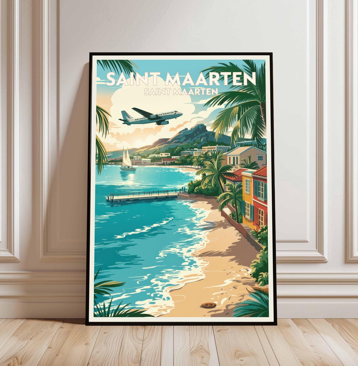 Saint Maarten Travel Poster, Caribbean Island