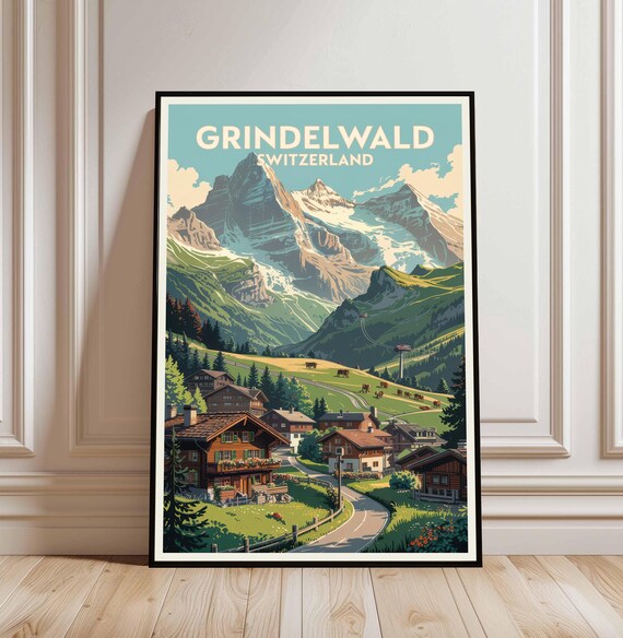 Grindelwald Switzerland Travel Poster