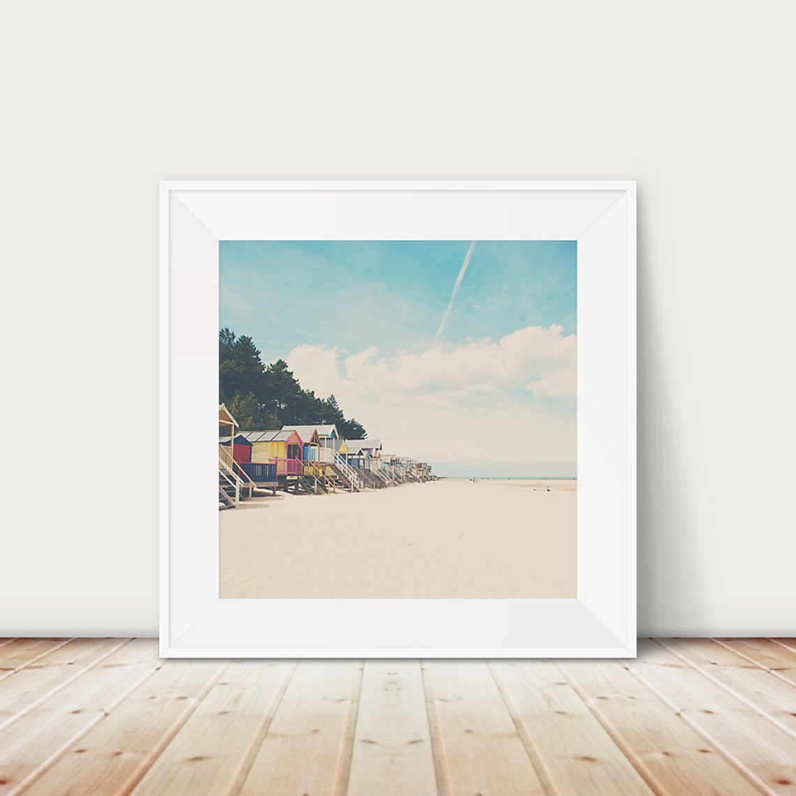 Wells next the Sea Norfolk Colorful Beach Huts Sandy Beach Wall Art