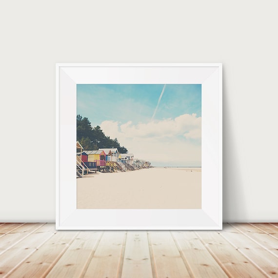 Wells next the Sea Norfolk Colorful Beach Huts Sandy Beach Wall Art