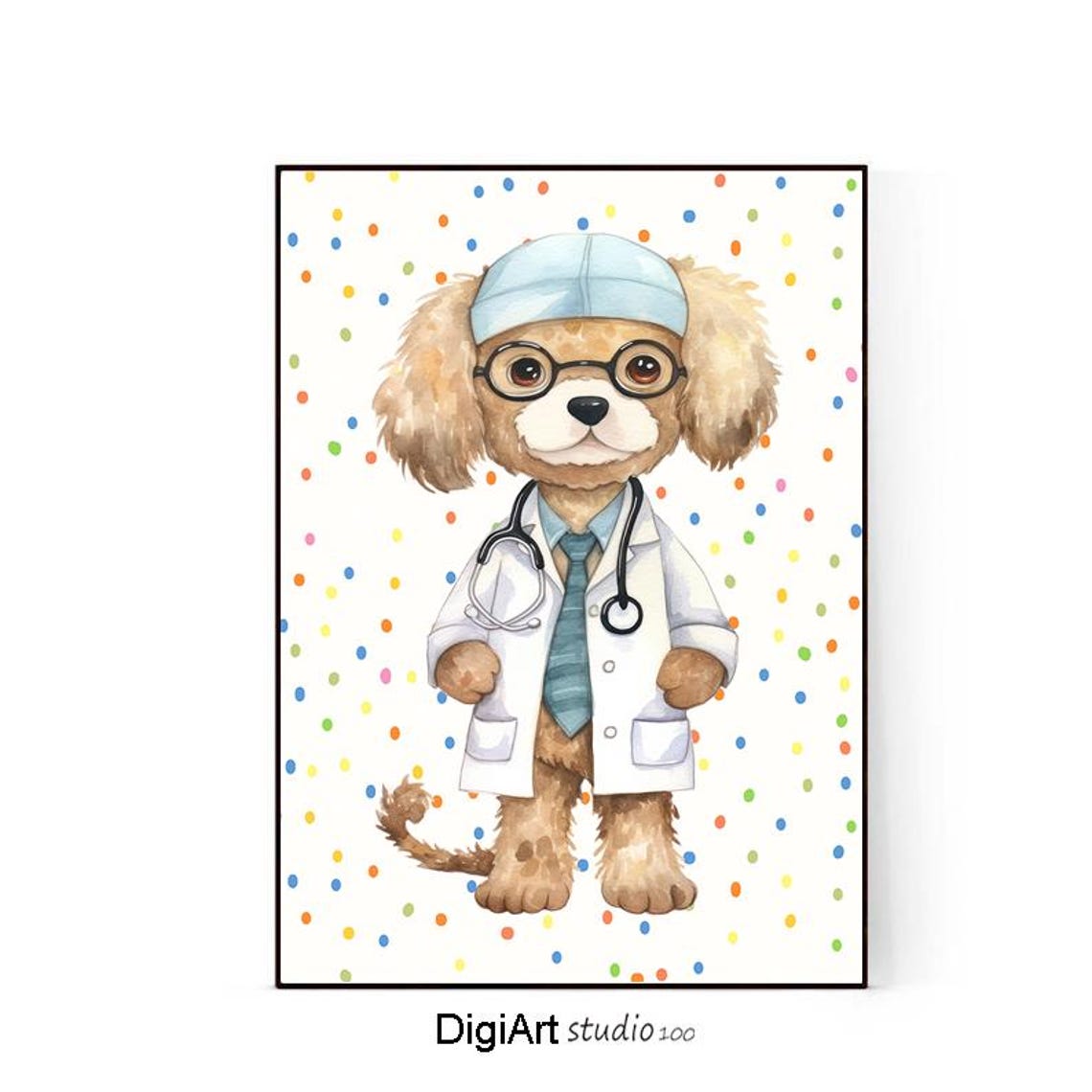 Dog Poster Art Dog Doctor Wall Art Veterinarian Clinic Decor Cute Dog Poster Wall Art For Kids Room Gift Dog Lover