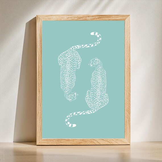 Preppy Blue Wall Print Art Girl Bedroom Decor Trendy Girly Prints