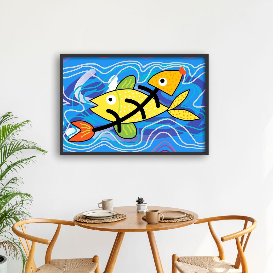 Whimsical Fish Art, Playful Ocean Decor - Image 3