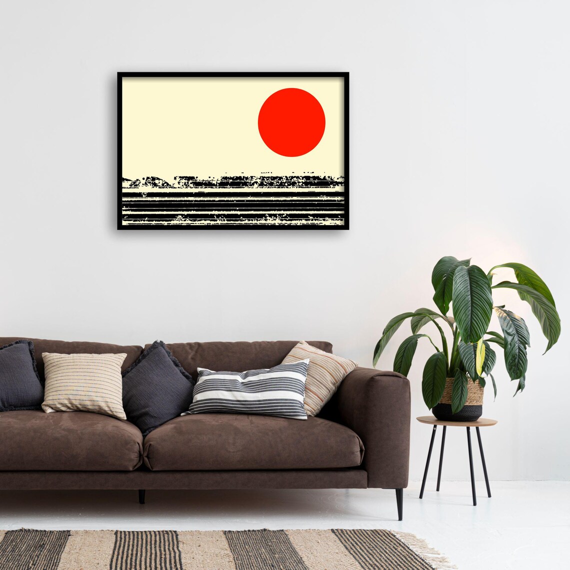 Japanese Minimalist Red Sun, Wabi Sabi Poster - Image 2