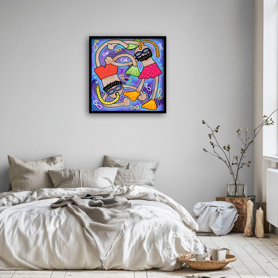 Snorkeling Art, Whimsical Beach Decor Poster - Image 2