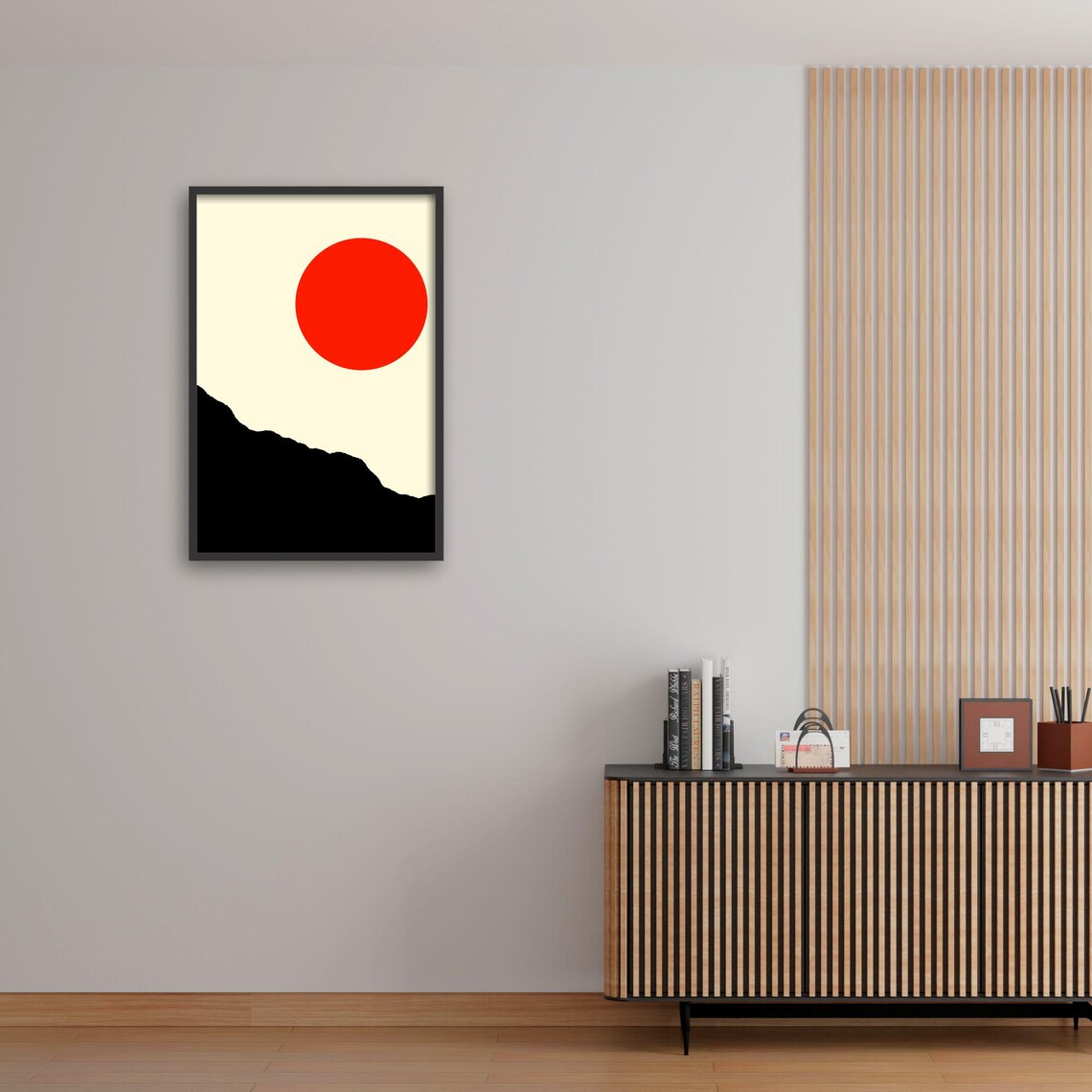 Minimalist Sun Art, Japanese Inspired Zen Landscape - Image 4