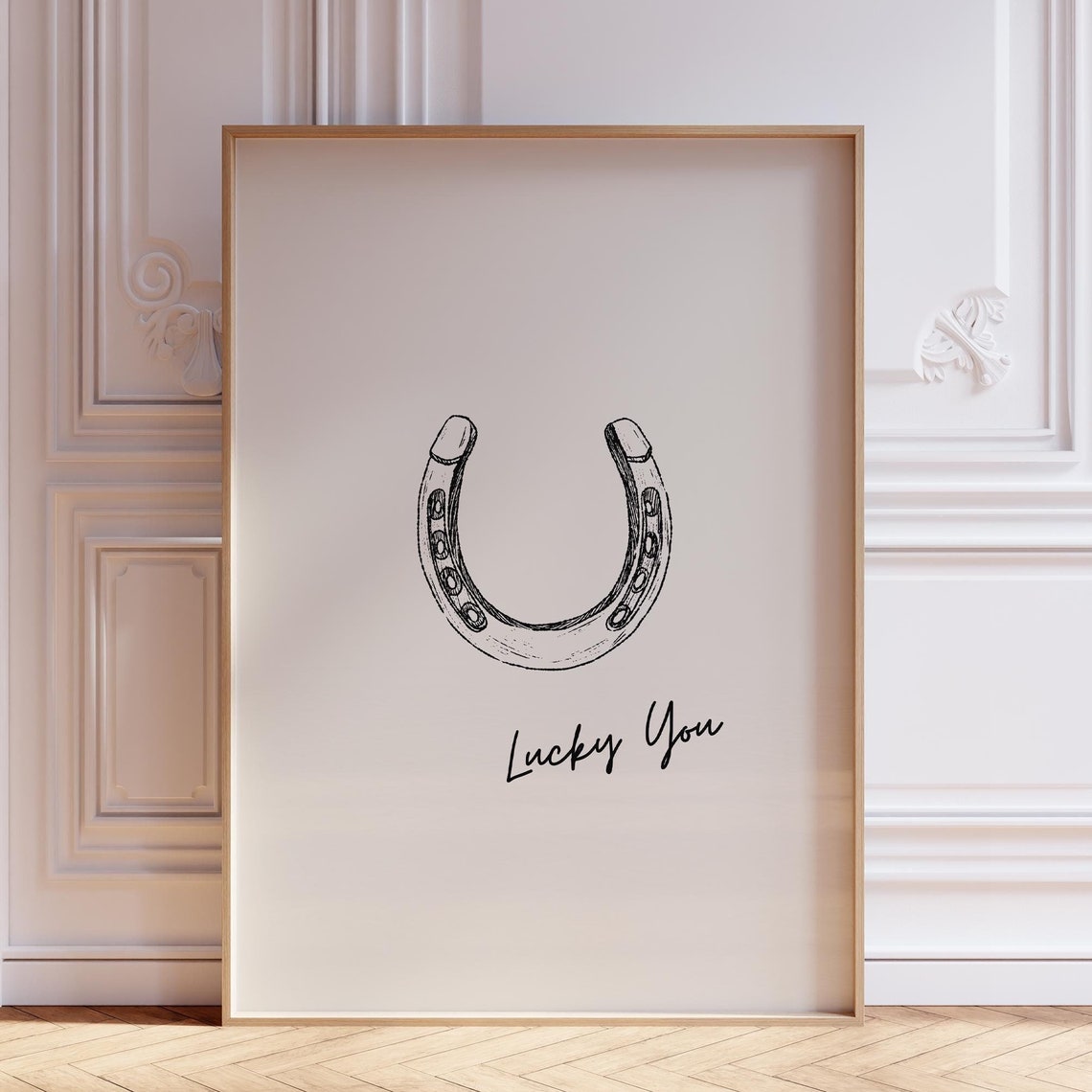 Lucky You Horseshoe Poster Print Vintage Cowboy Wall Art Retro Cowgirl Prints Trendy Wall Art Western Wall Art Cowboy Print