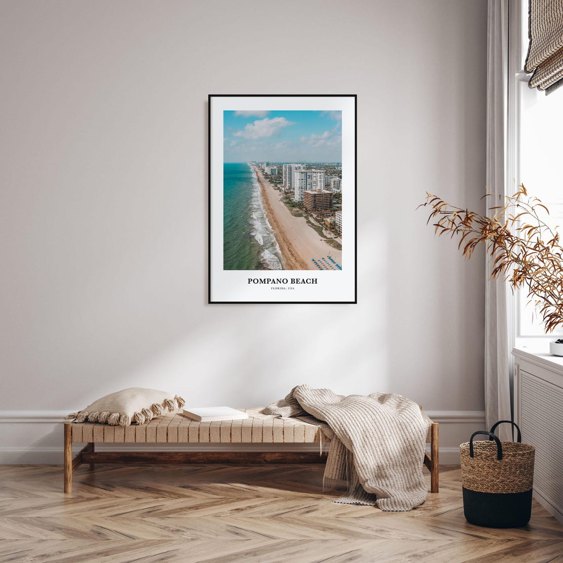 Pompano Beach Florida Aerial View of Coastline and Condos Poster - Image 3