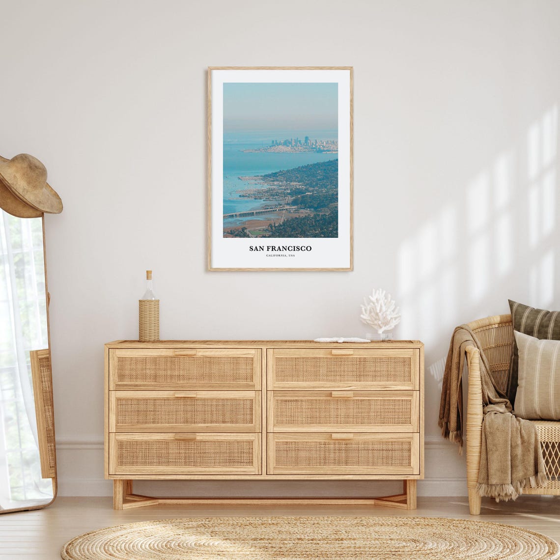 San Francisco Bay Aerial Panoramic Downtown Skyline View Poster - Image 2