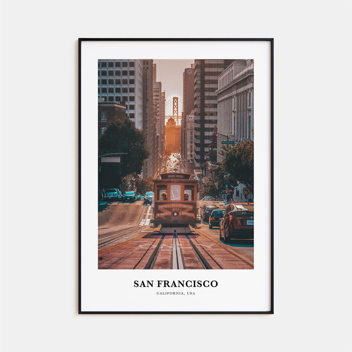 San Francisco Travel Poster, California Map Print