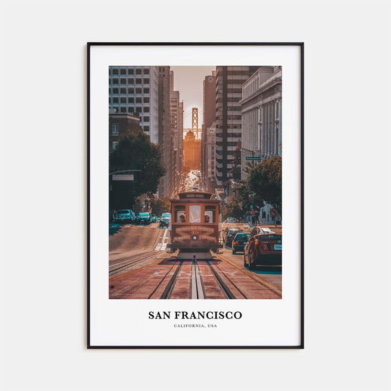 San Francisco Travel Poster, California Map Print