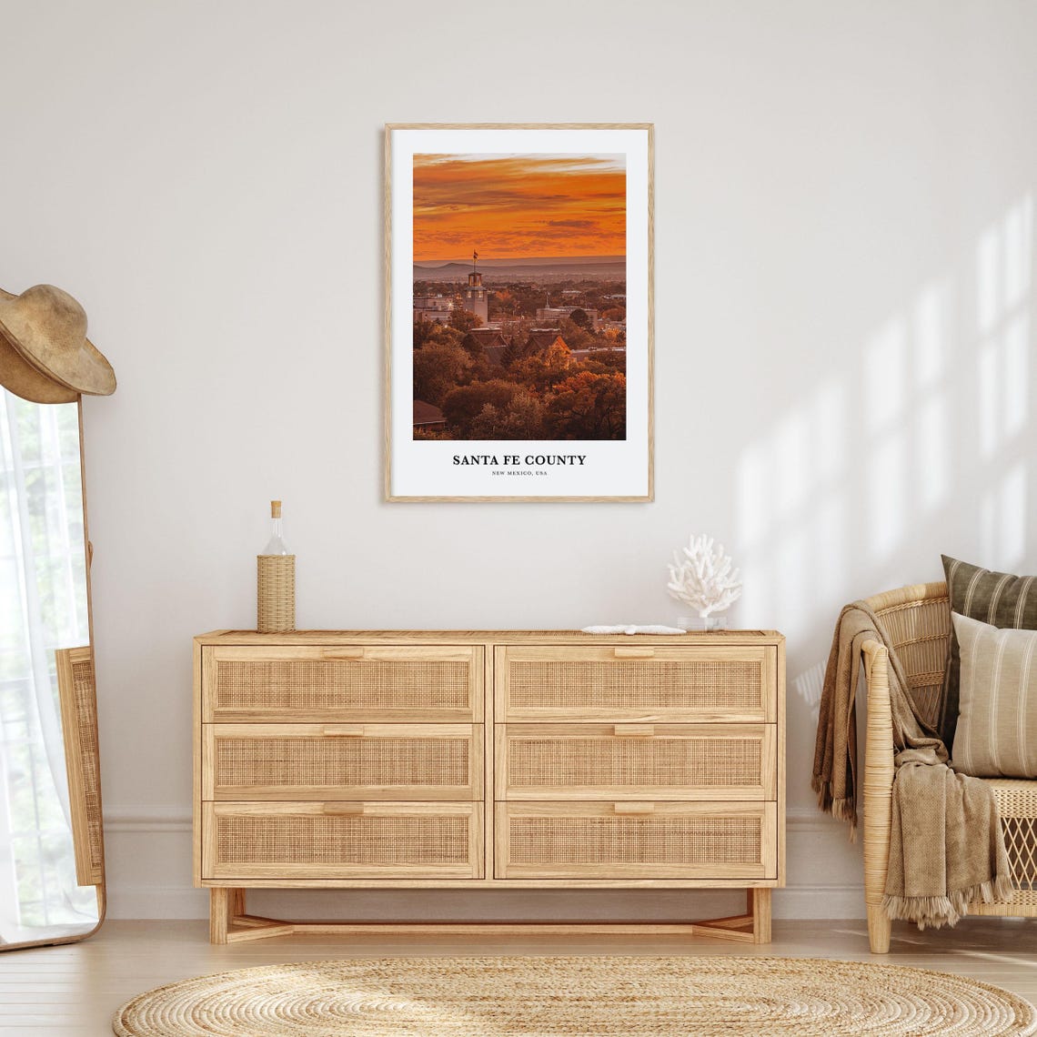 Santa Fe County New Mexico Sunset Bell Tower Desert Sky Poster - Image 2