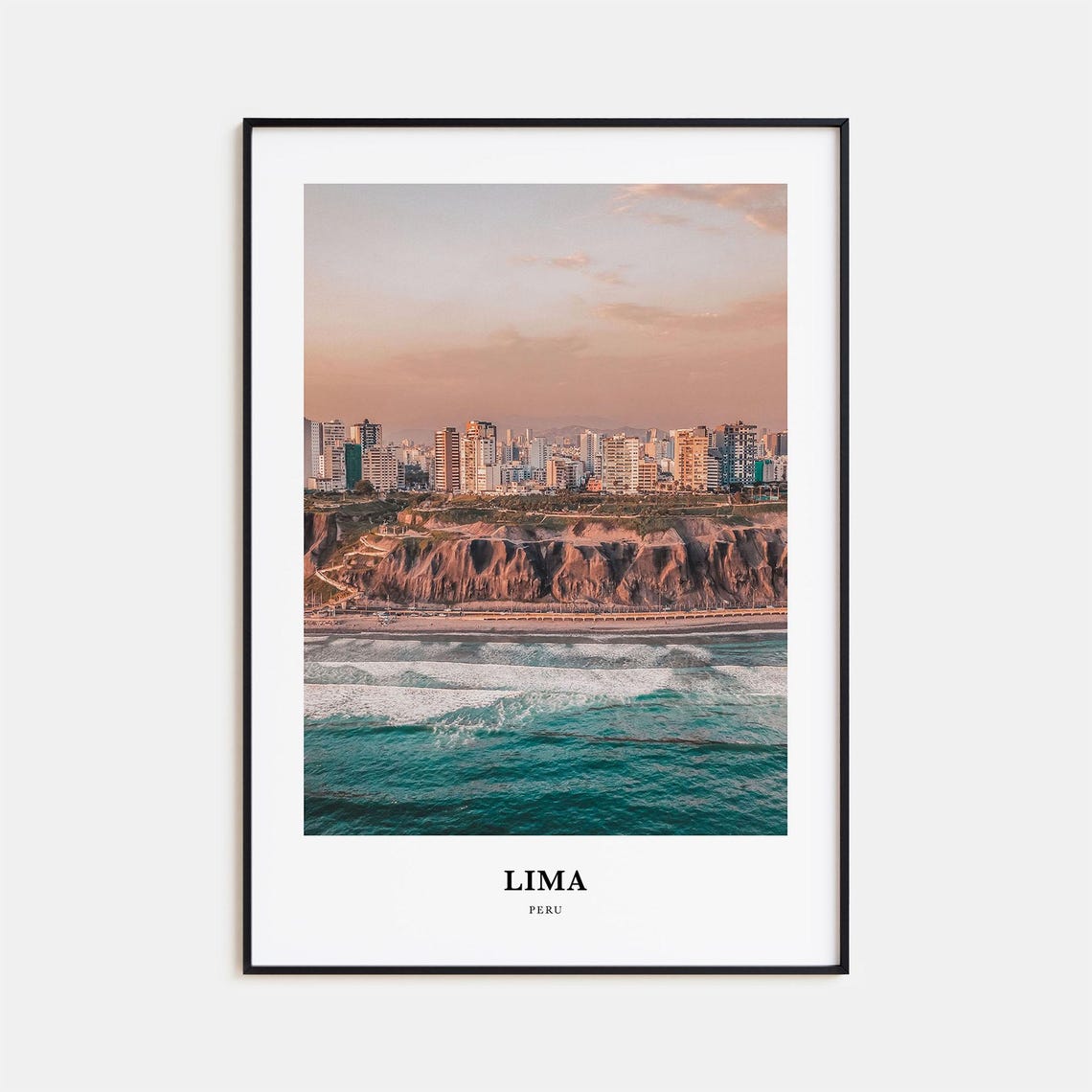 Lima Travel Poster, Peru City Map Print