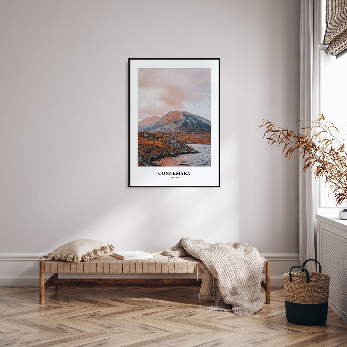 Connemara Ireland Mountain and Lake in Rustic Autumn Landscape Poster - Image 3