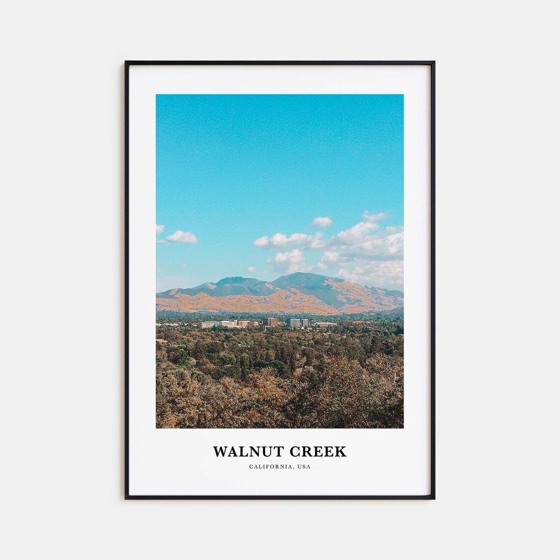 Walnut Creek Golden Hills City Skyline California View Poster