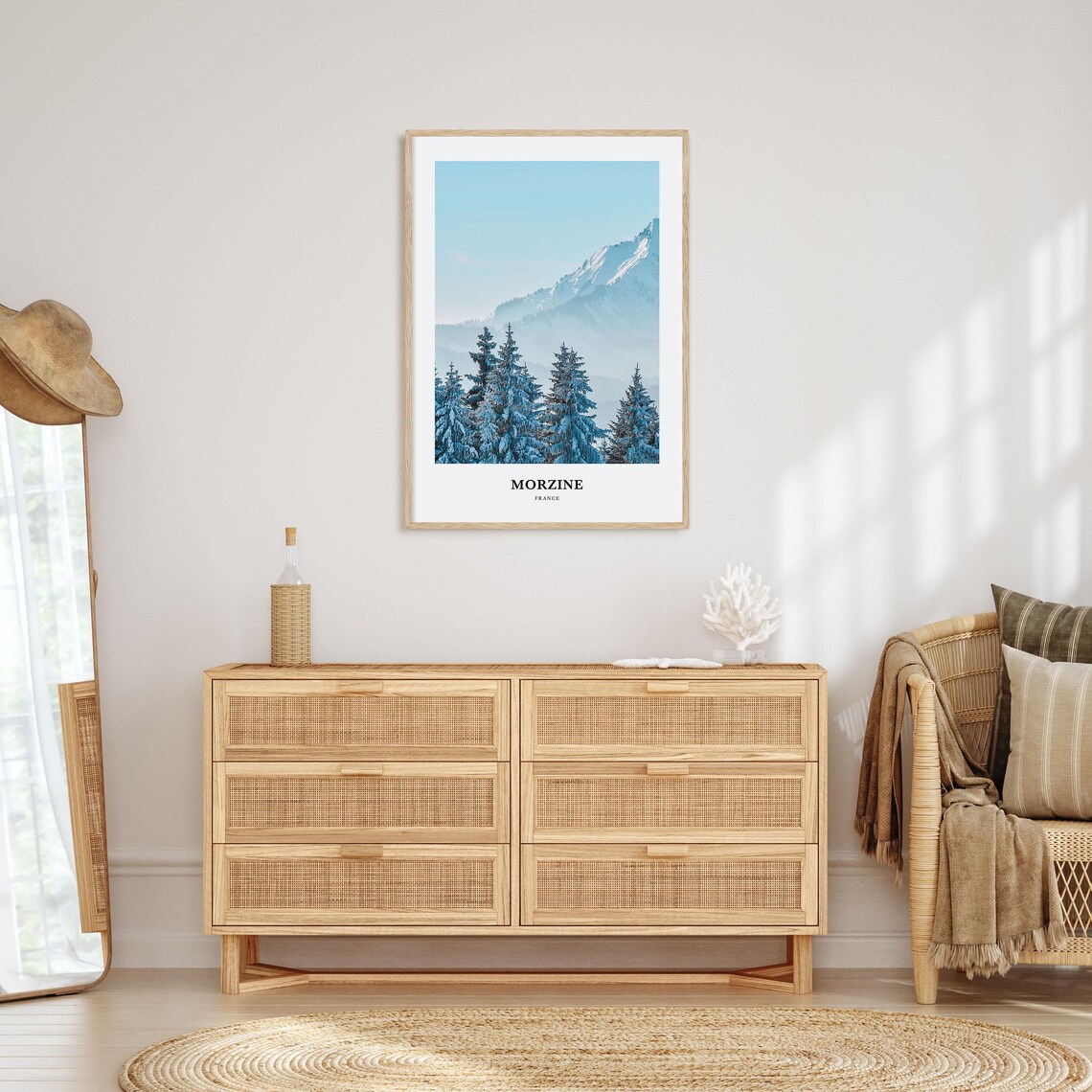 Morzine France Snowy Pines Mountain Winter Alpine View Poster - Image 2
