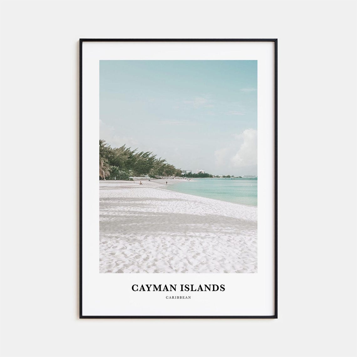 Cayman Islands Caribbean White Sand Beach Coastal Travel Art Poster