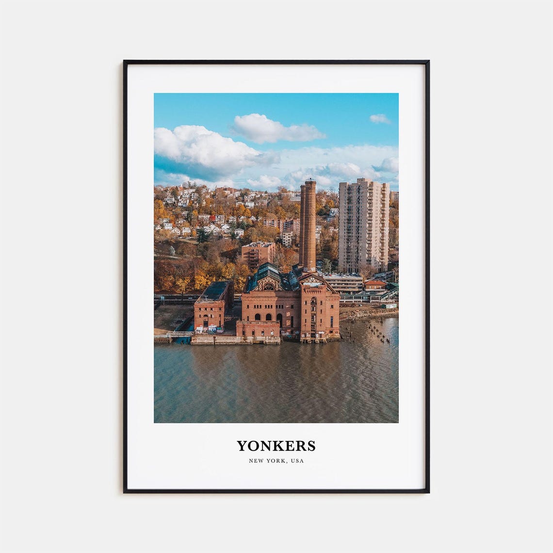 Yonkers New York Historic Hudson Riverfront Industrial Photo Poster