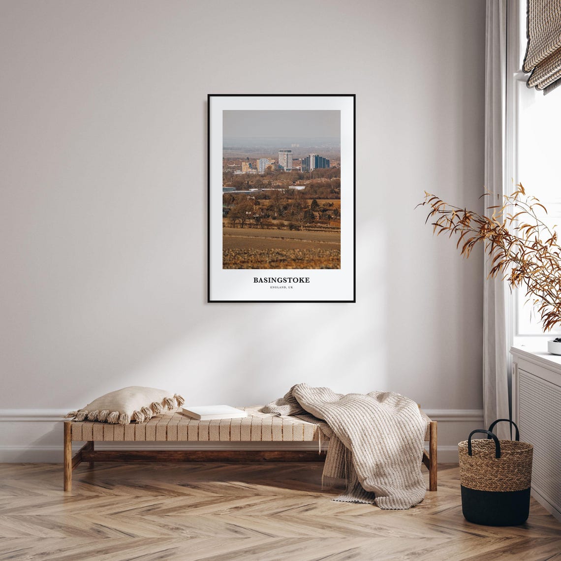 Basingstoke England UK Skyline View Over Golden Fields Poster - Image 3