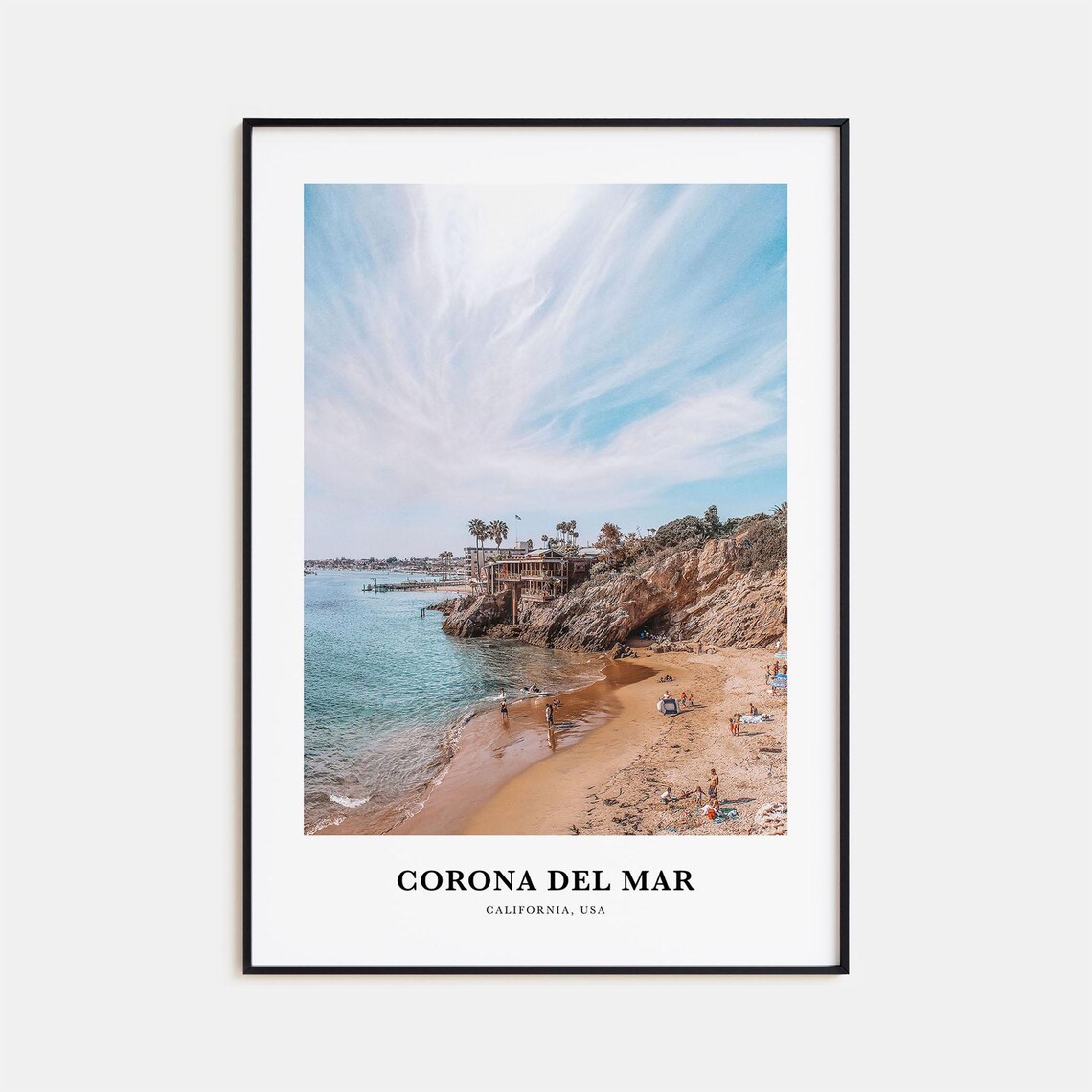 Corona Del Mar California Ocean Cove Minimalist Travel Poster