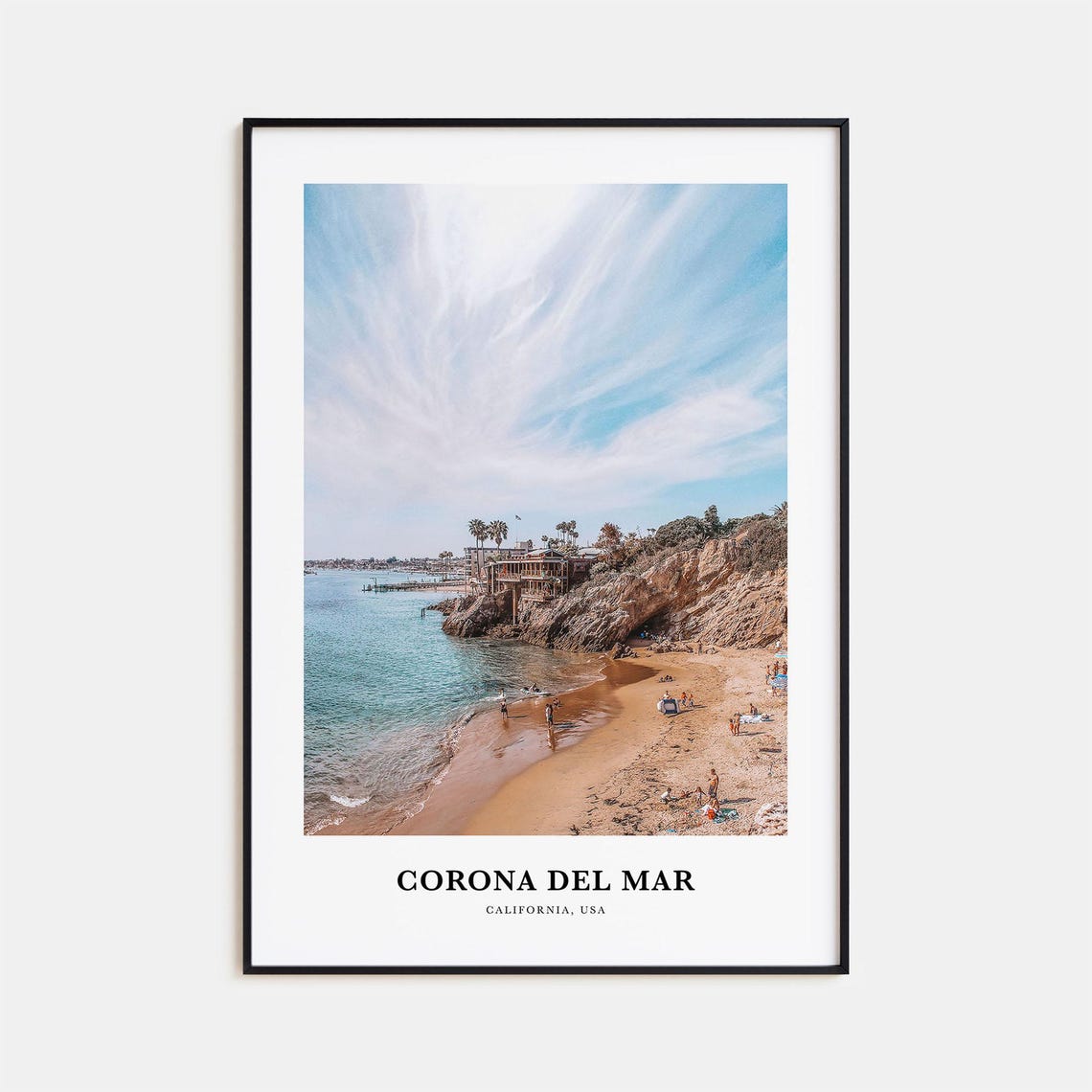 Corona Del Mar Print Corona Del Mar Photo Poster Corona Del Mar Travel Wall Art Corona Map Print Corona Photography California Usa