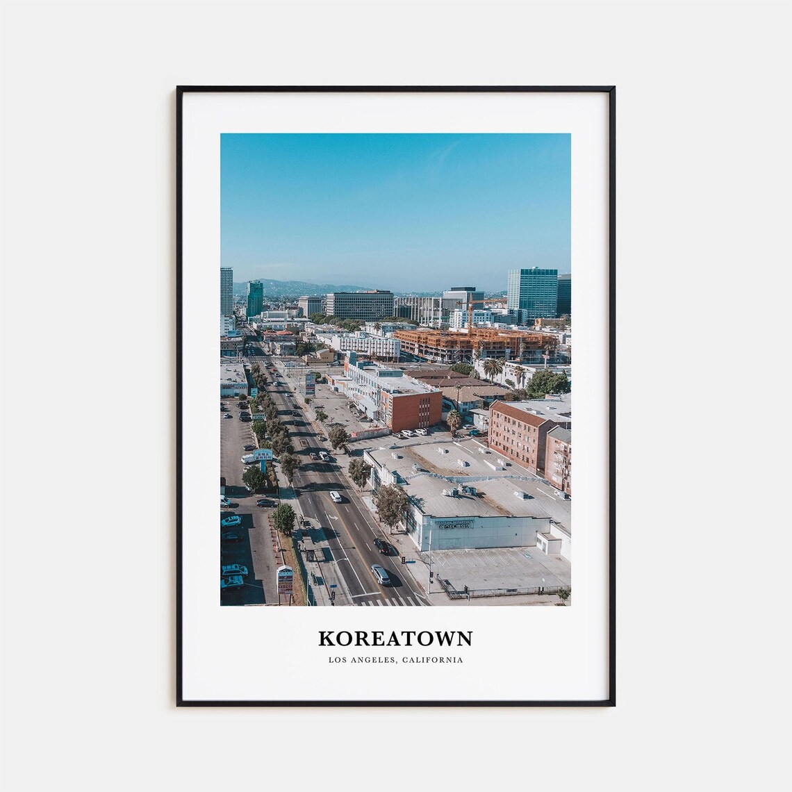 Koreatown Los Angeles California Aerial City Street Photo Poster