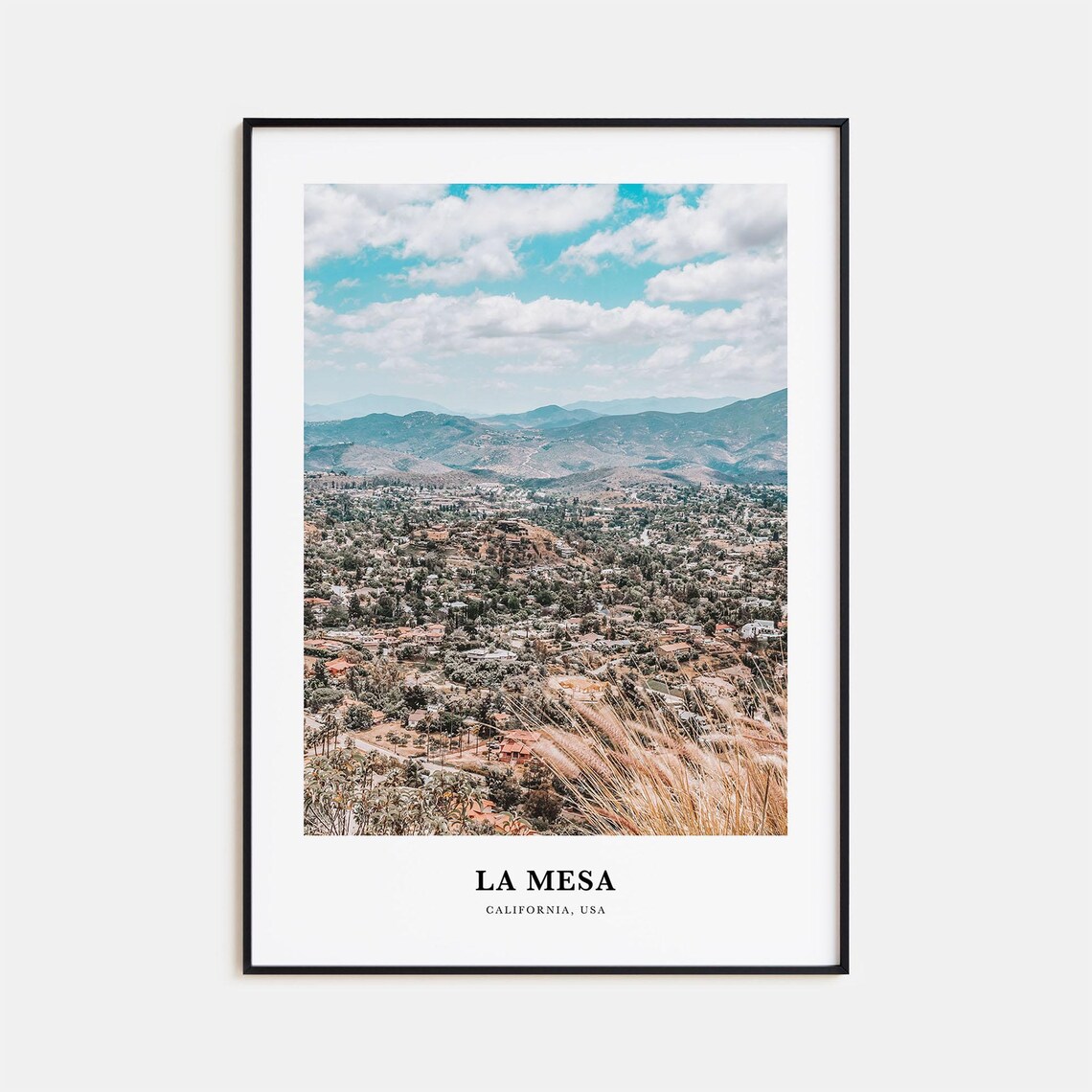 La Mesa California Valley Hillside City Panorama Scenic Travel Poster