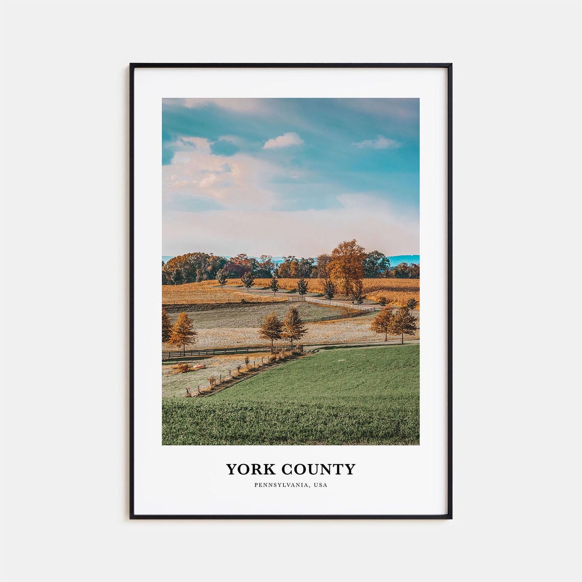 York County Pennsylvania Rolling Farmland Autumn Countryside Poster