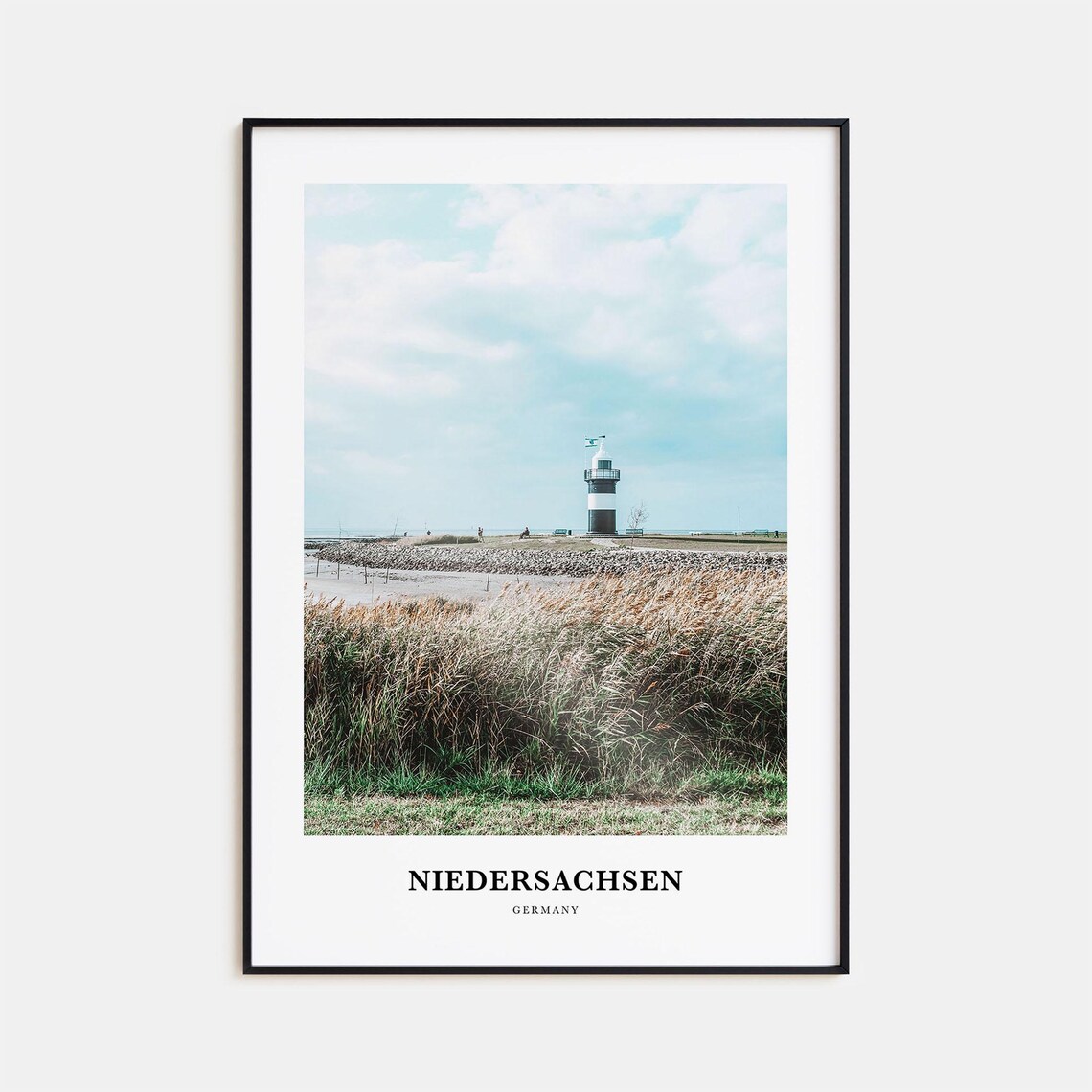 Niedersachsen Lighthouse Beach Dunes Germany Photo Travel Poster