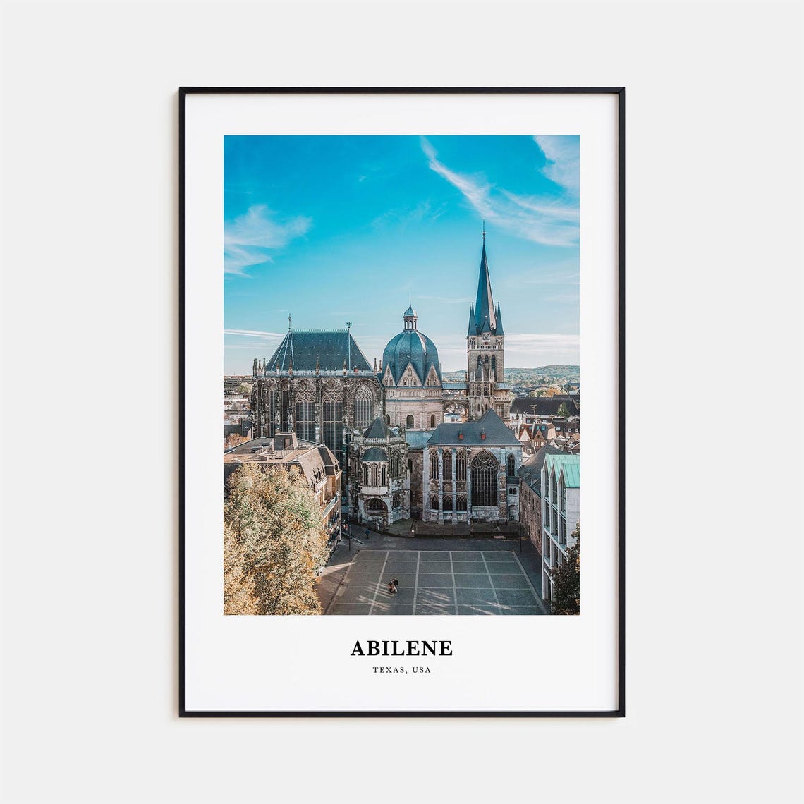 Abilene Texas Gothic Cathedral Square Photography Travel Poster