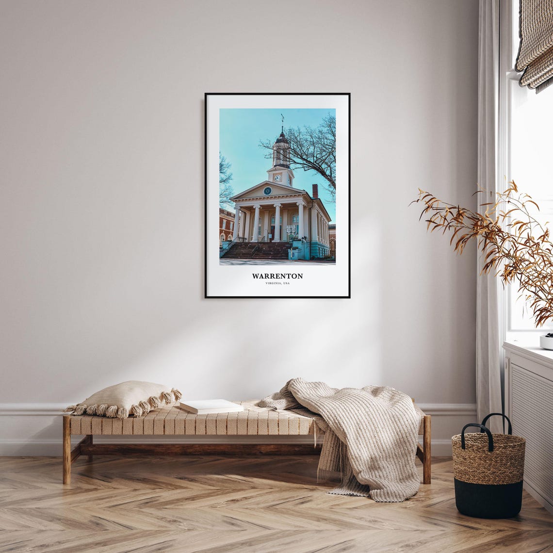 Warrenton Historic Courthouse Clock Tower Virginia Travel Poster - Image 3