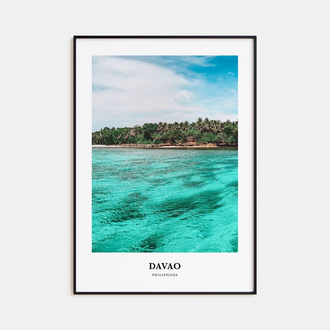 Davao Philippines Tropical Island Beach Minimalist Travel Poster