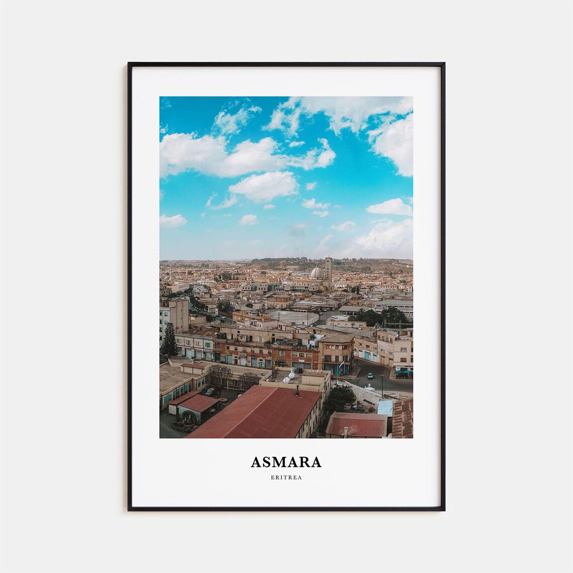 Asmara Eritrea City Panorama Aerial View East Africa Travel Poster