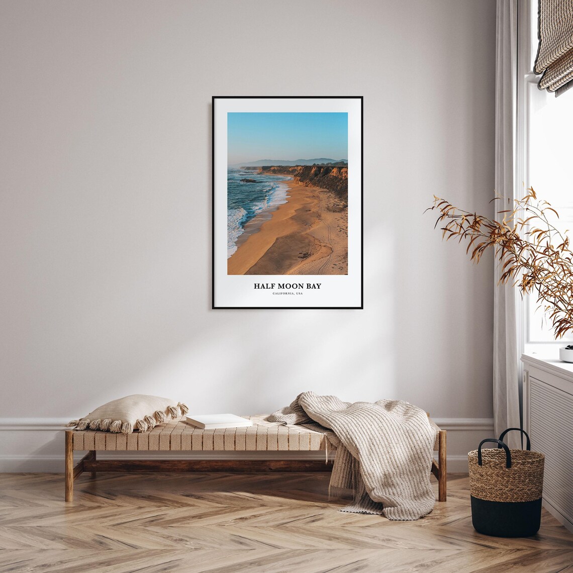 Half Moon Bay Travel Poster, California Map Print - Image 3