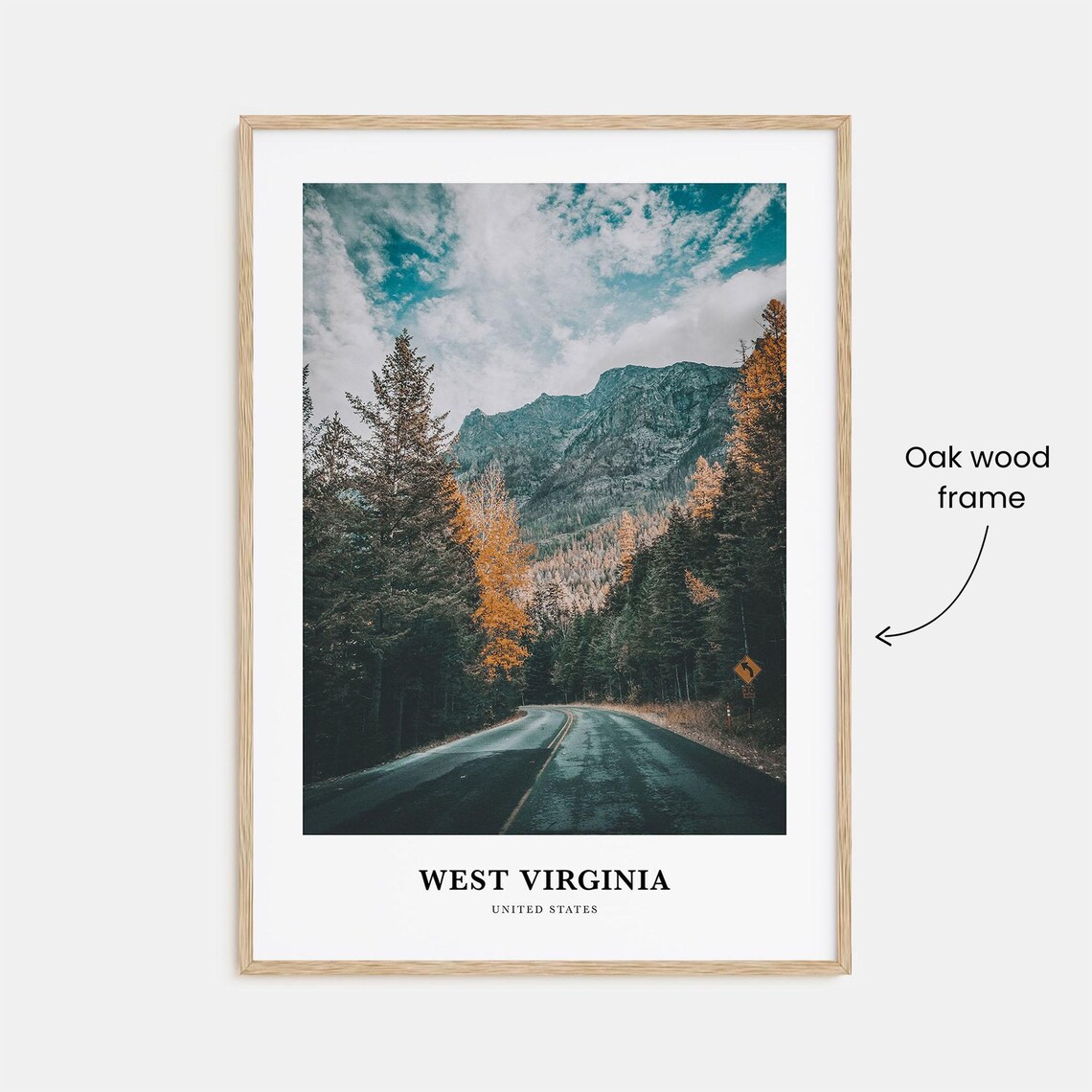 West Virginia Travel Poster, United States Map Art - Image 3