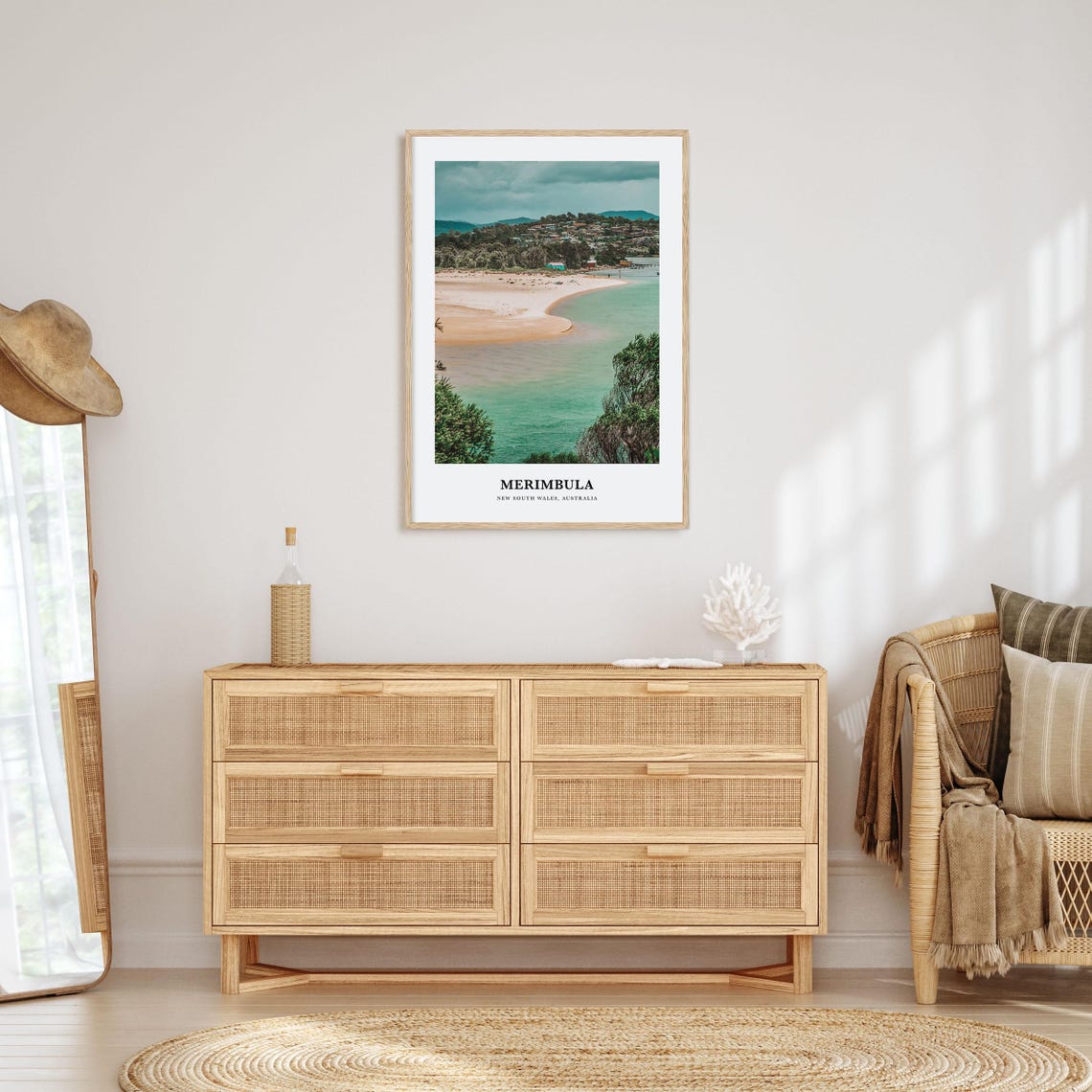 Merimbula Beach Curving Sand Spit Lagoon Coastal Travel Poster - Image 2